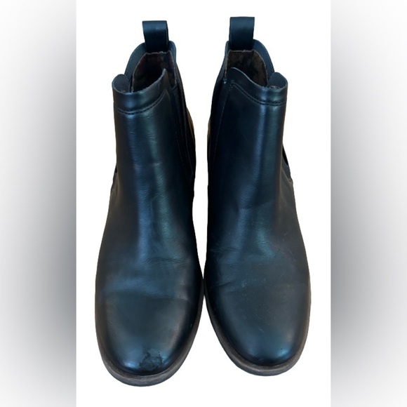 Korks leather blk slip on ankle boots w 1.5” block heel SZ 7.5 goth casual - Picture 8 of 15